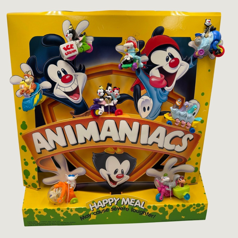 Vintage 1993 McDonald's Animaniacs Happy Meal Store Counter Toy Display Complete